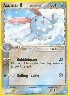 Azumarill δ card from Delta Species, number 19/113