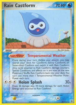 Rain Castform card from Delta Species, number 26/113