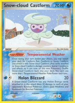 Snow-cloud Castform card from Delta Species, number 29/113
