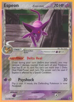 Espeon δ card from Delta Species, number 4/113