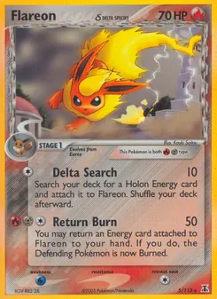Flareon δ card from Delta Species, number 5/113