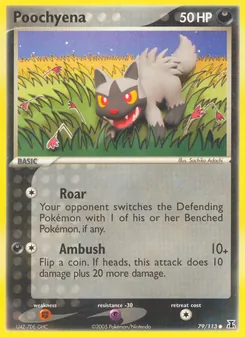 Poochyena card from Delta Species, number 79/113