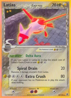Latias δ card from Delta Species, number 8/113