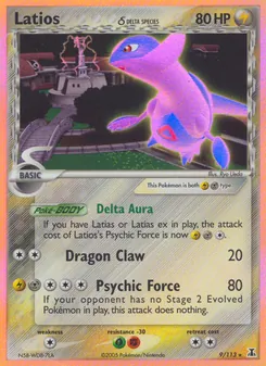 Latios δ card from Delta Species, number 9/113