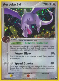 Aerodactyl card from Legend Maker, number 1/92