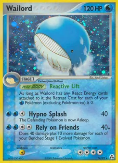 Wailord card from Legend Maker, number 14/92