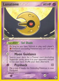 Lunatone card from Legend Maker, number 20/92