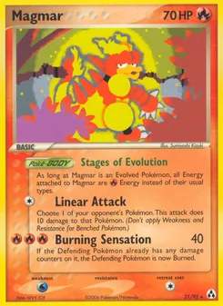 Magmar card from Legend Maker, number 21/92