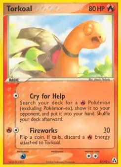 Torkoal card from Legend Maker, number 27/92