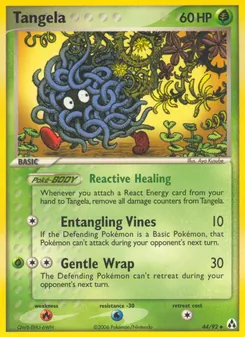 Tangela card from Legend Maker, number 44/92