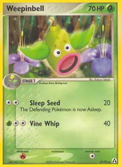 Weepinbell card from Legend Maker, number 47/92