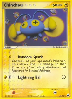 Chinchou card from Legend Maker, number 50/92