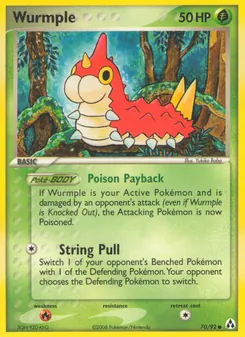 Wurmple card from Legend Maker, number 70/92