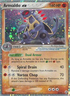 Armaldo ex card from Legend Maker, number 84/92