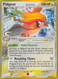 Pidgeot δ card from Holon Phantoms, number 14/110