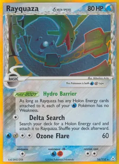 Rayquaza δ card from Holon Phantoms, number 16/110