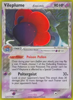 Vileplume δ card from Holon Phantoms, number 17/110
