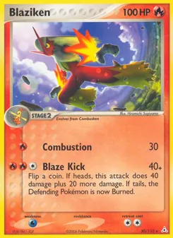 Blaziken card from Holon Phantoms, number 20/110