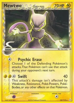 Mewtwo δ card from Holon Phantoms, number 24/110