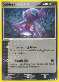 Sableye card from Holon Phantoms, number 31/110