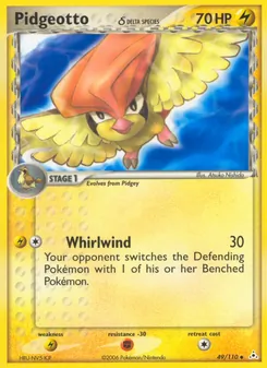 Pidgeotto δ card from Holon Phantoms, number 49/110