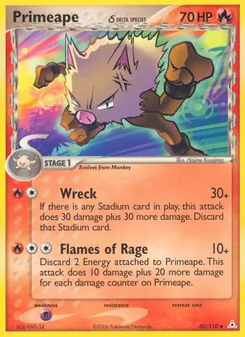 Primeape δ card from Holon Phantoms, number 50/110