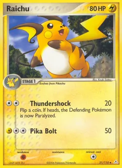 Raichu card from Holon Phantoms, number 51/110