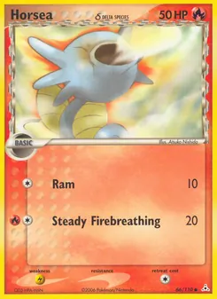 Horsea δ card from Holon Phantoms, number 66/110
