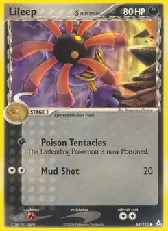 Lileep δ card from Holon Phantoms, number 68/110