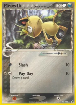 Meowth δ card from Holon Phantoms, number 71/110
