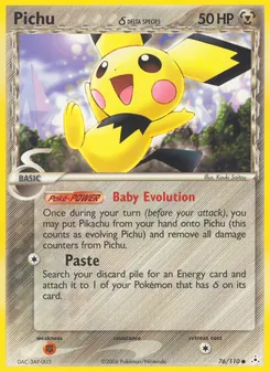 Pichu δ card from Holon Phantoms, number 76/110