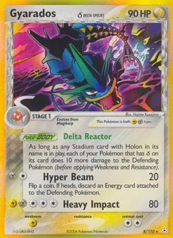 Gyarados δ card from Holon Phantoms, number 8/110