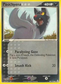 Poochyena card from Holon Phantoms, number 80/110