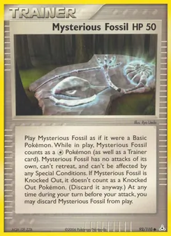 Mysterious Fossil card from Holon Phantoms, number 92/110
