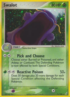 Swalot card from Crystal Guardians, number 11/100