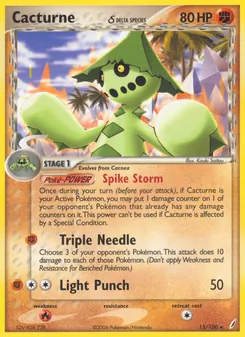Cacturne δ card from Crystal Guardians, number 15/100