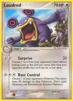 Loudred card from Crystal Guardians, number 23/100