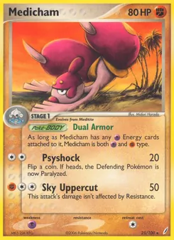 Medicham card from Crystal Guardians, number 25/100