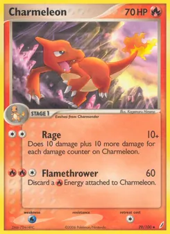 Charmeleon card from Crystal Guardians, number 29/100
