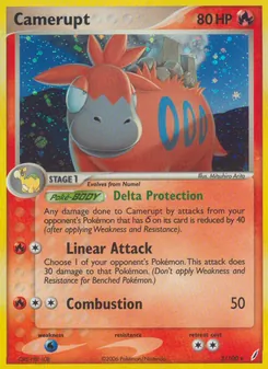 Camerupt card from Crystal Guardians, number 3/100