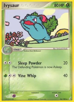 Ivysaur card from Crystal Guardians, number 34/100