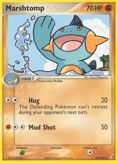 Marshtomp card from Crystal Guardians, number 38/100