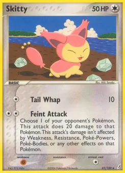 Skitty card from Crystal Guardians, number 41/100