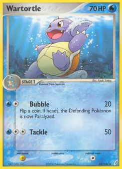 Wartortle card from Crystal Guardians, number 42/100