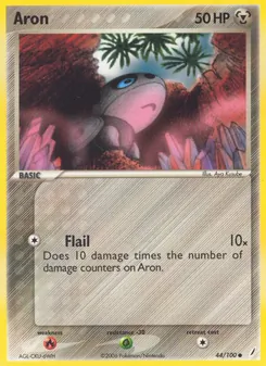 Aron card from Crystal Guardians, number 44/100