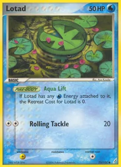 Lotad card from Crystal Guardians, number 55/100