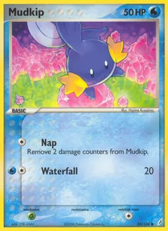 Mudkip card from Crystal Guardians, number 58/100
