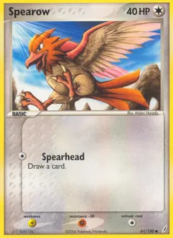 Spearow card from Crystal Guardians, number 61/100