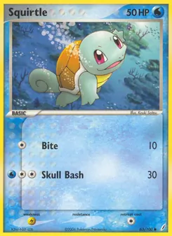 Squirtle card from Crystal Guardians, number 63/100