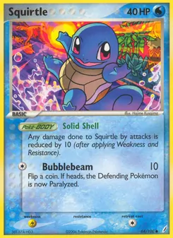 Squirtle card from Crystal Guardians, number 64/100